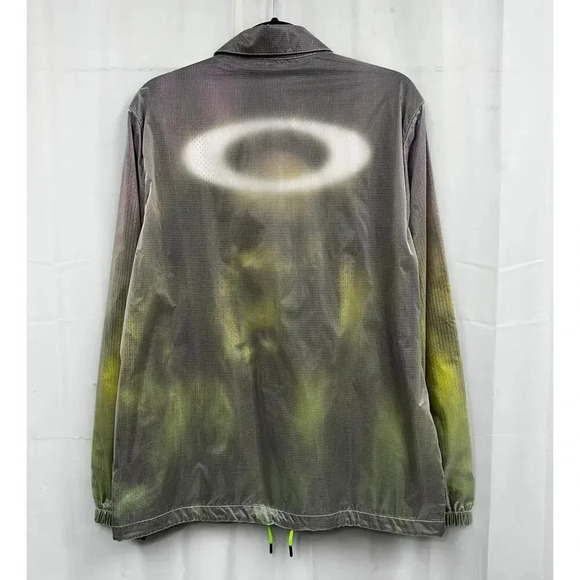 NWT Oakley Instacop Sunset Coaches Full Zip Rain Windbreaker Jacket Neon Green L - Picture 5 of 13